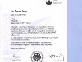 BGM - Zertifikat - Davorin Bauer